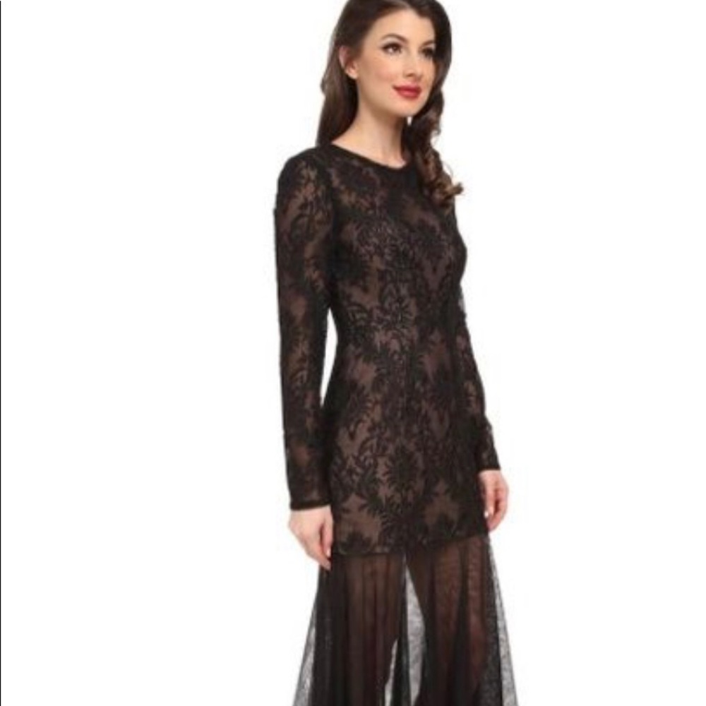 BCBG Tatiana Baroque Embroidery Gown